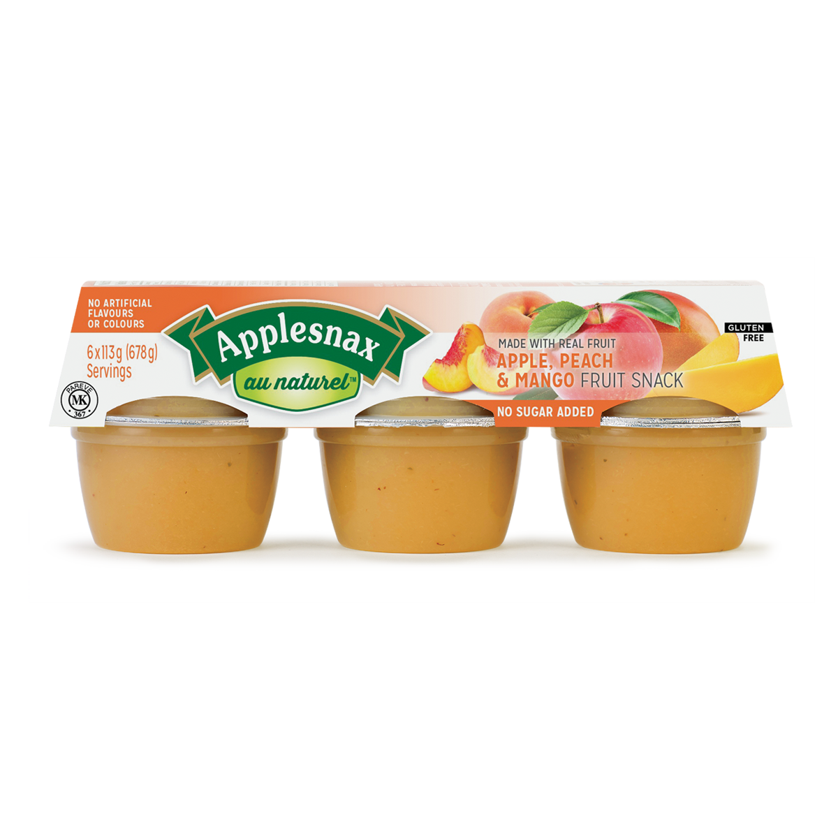 Applesnax Au Naturel Apple, Peach & Mango Cups